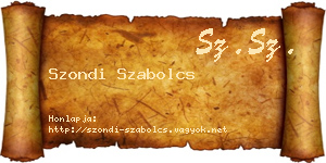 Szondi Szabolcs névjegykártya